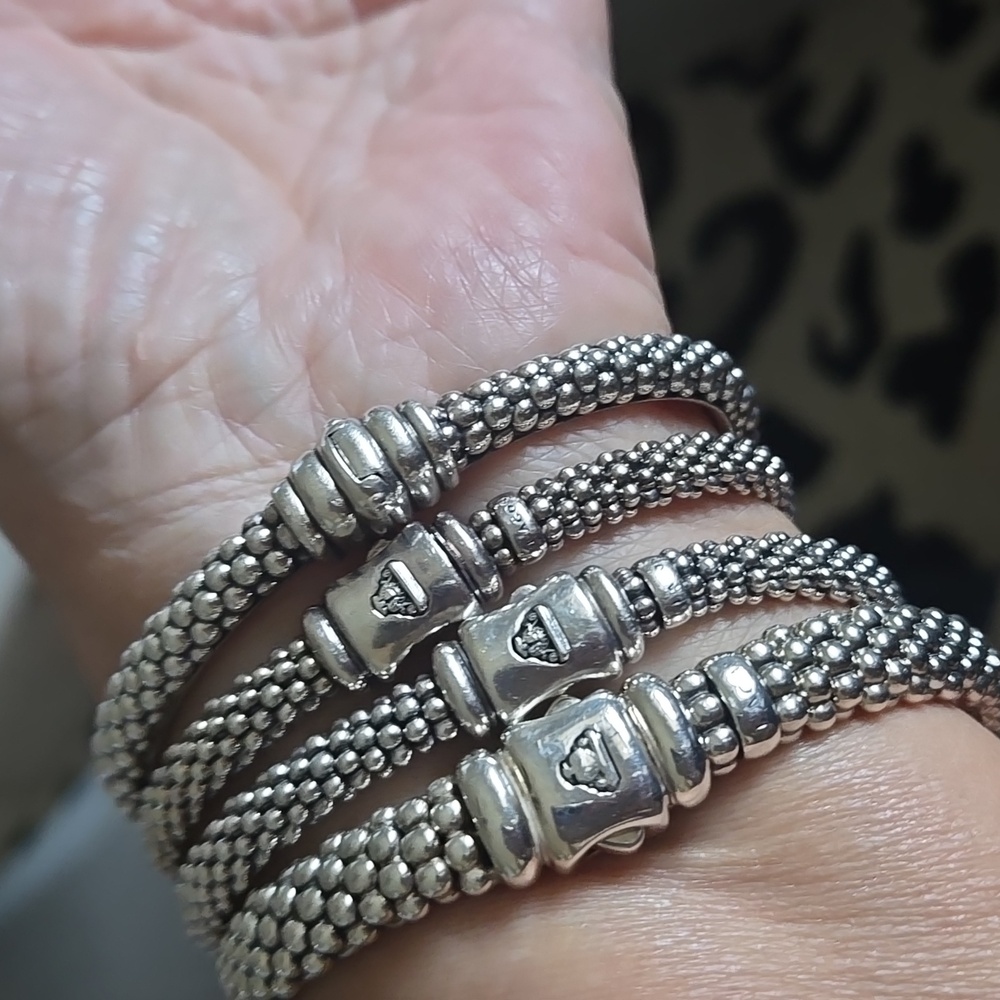 LAGOS Unisex Silver Caviar Thick  Beaded Bracelet 9mm, As New. Buy Now Price - Picture 4 of 7